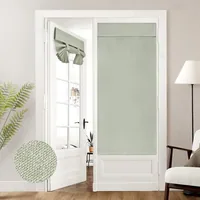 HOMEIDEAS 100% Blackout Linen Door Curtains for French Door 30x68 Inch
