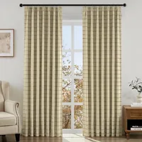 HOMEIDEAS Pinch Pleated 100% Blackout Curtains 40x108 Inch Sand 2 Panels