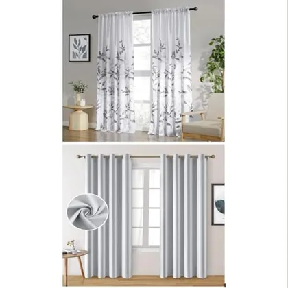 HOMEIDEAS Non-See-Through White Privacy Sheer Curtains Pair